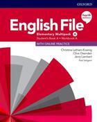 Učebnice v jazykovém kurzu Angličtina pro znovuzačátečníky (falešné začátečníky) - English File 4th Edition Elementary Multipack